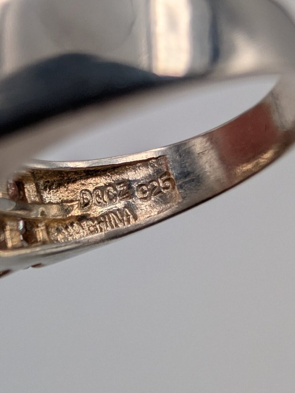 Vintage 90s DQCZ 925 Sterling Silver Marquise Statement Engagement Ring 6.5 - Picture 6 of 10